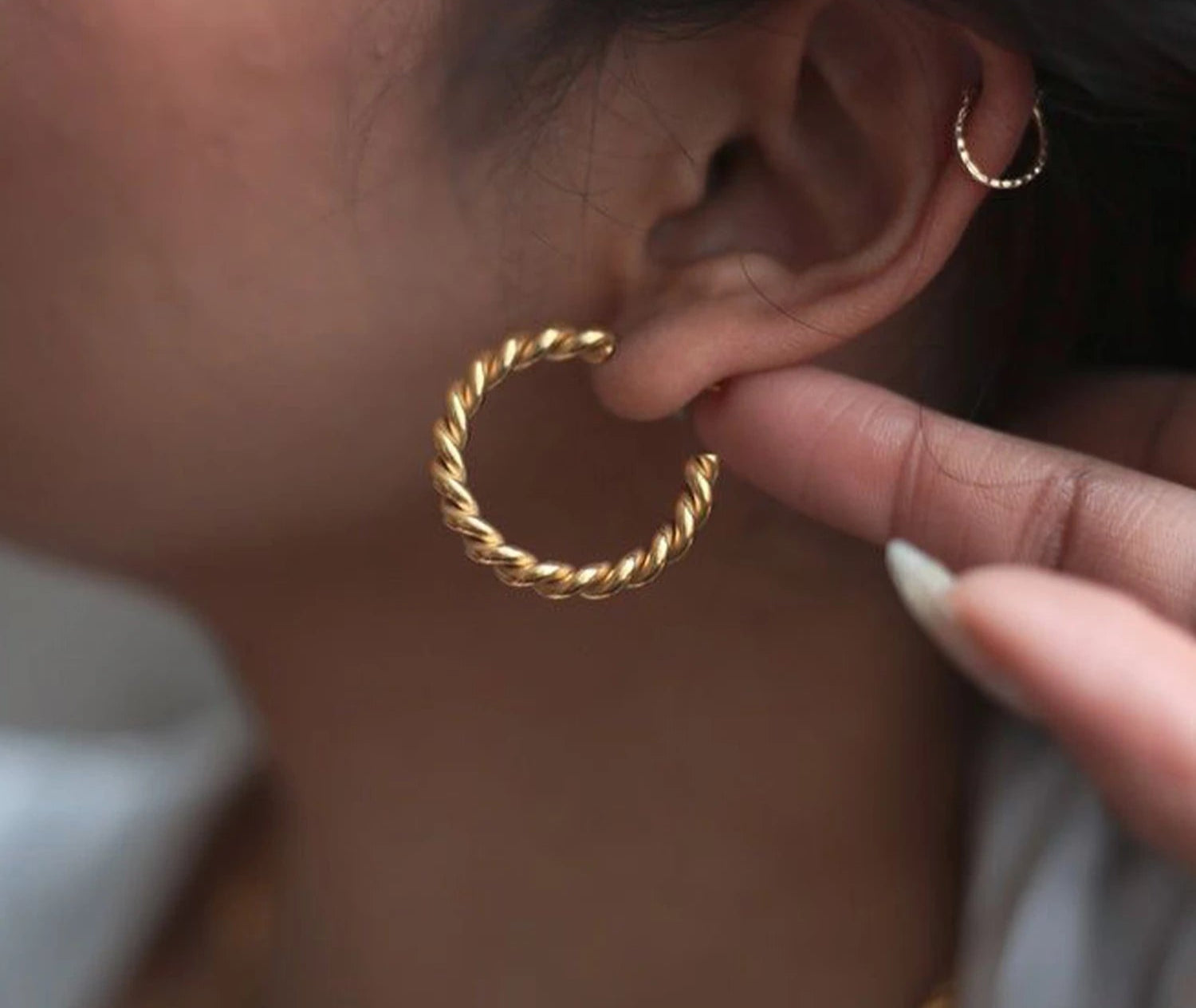 Vintage Spiral Twist Hoop Earrings for Women Stainless Steel Punk Party Trendy Gold Color Silver Wholesale Dropshipping