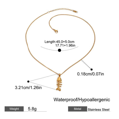 SevenTide™  Fish Bone Pendant Necklace