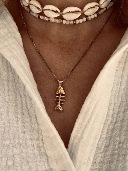 SevenTide™  Fish Bone Pendant Necklace
