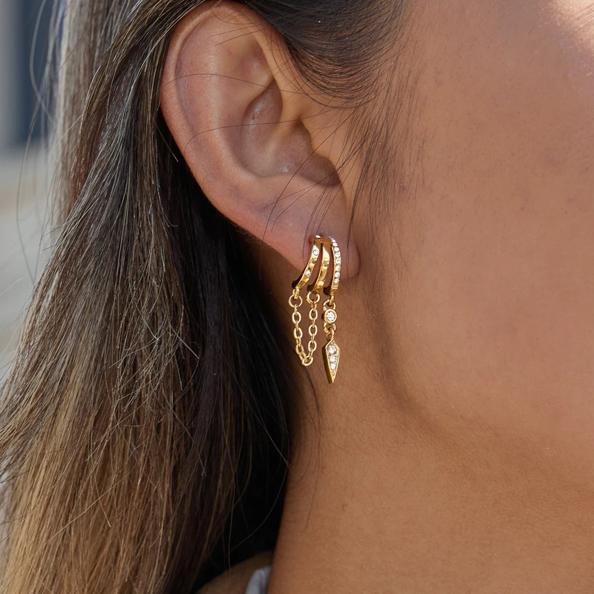 Seven Tide™ Triple Tide Hoops