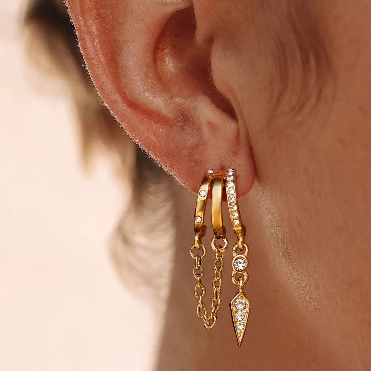 Seven Tide™ Triple Tide Hoops