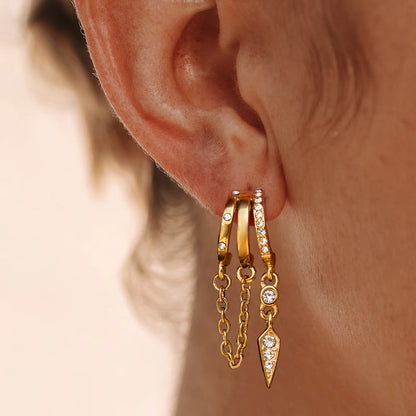 Seven Tide™ Triple Tide Hoops