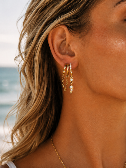 Seven Tide™ Triple Tide Hoops